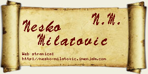 Neško Milatović vizit kartica
